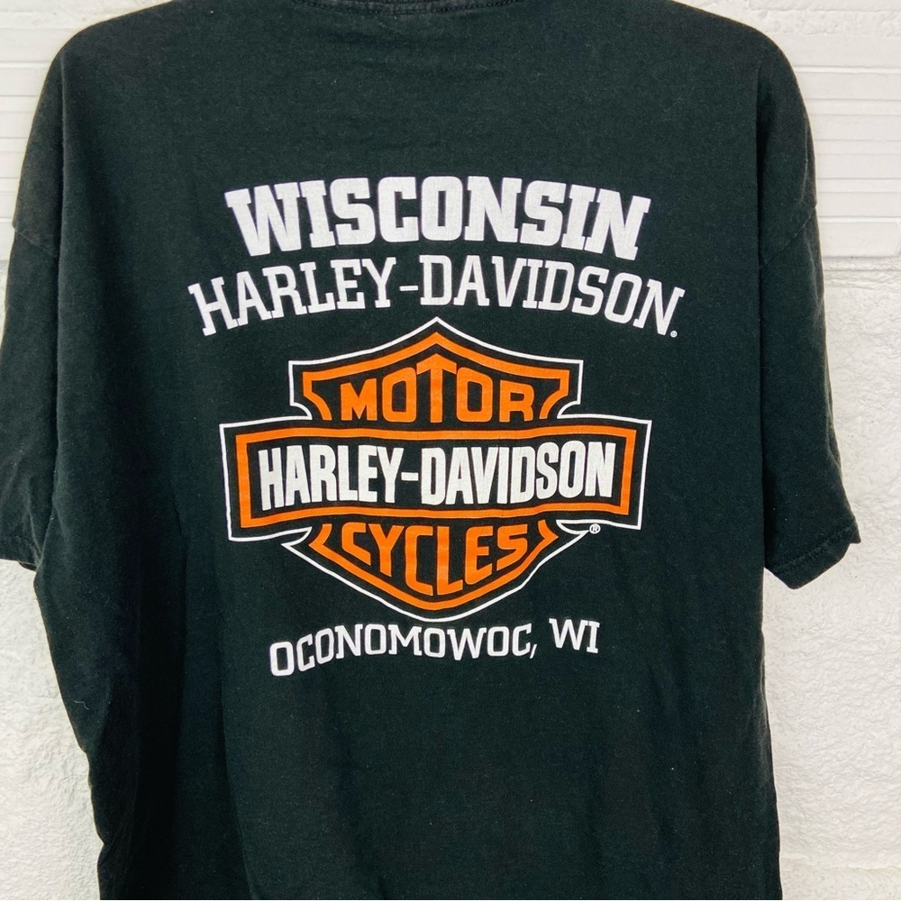 HARLEY DAVIDSON black Wisconsin cotton short sleeve shirt size XL - Picture 11 of 11